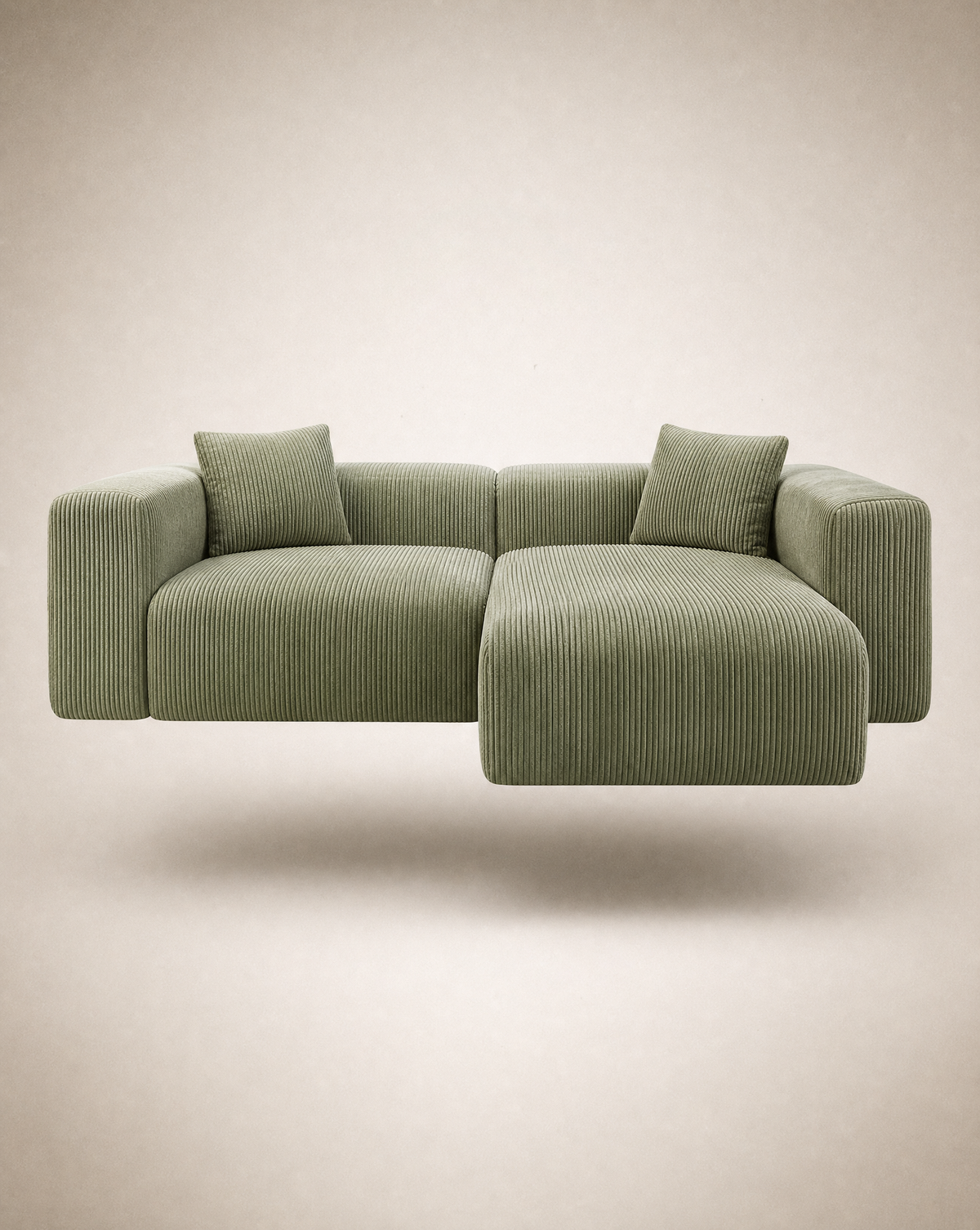 Canapé d'angle YUMBO Vert angle droit – AJ621-12 (162-CAN-202-0386)